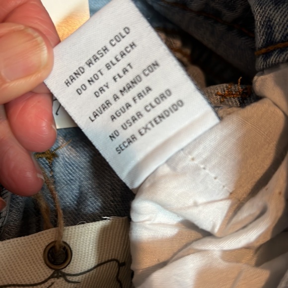 Easel Patch work Denim, light wash & distressed. Size small, fit more like XS - Picture 8 of 8